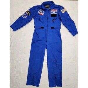 NASA US Space Camp Blue Uniform Flight Suit Huntsville AL Youth 16 Coveralls